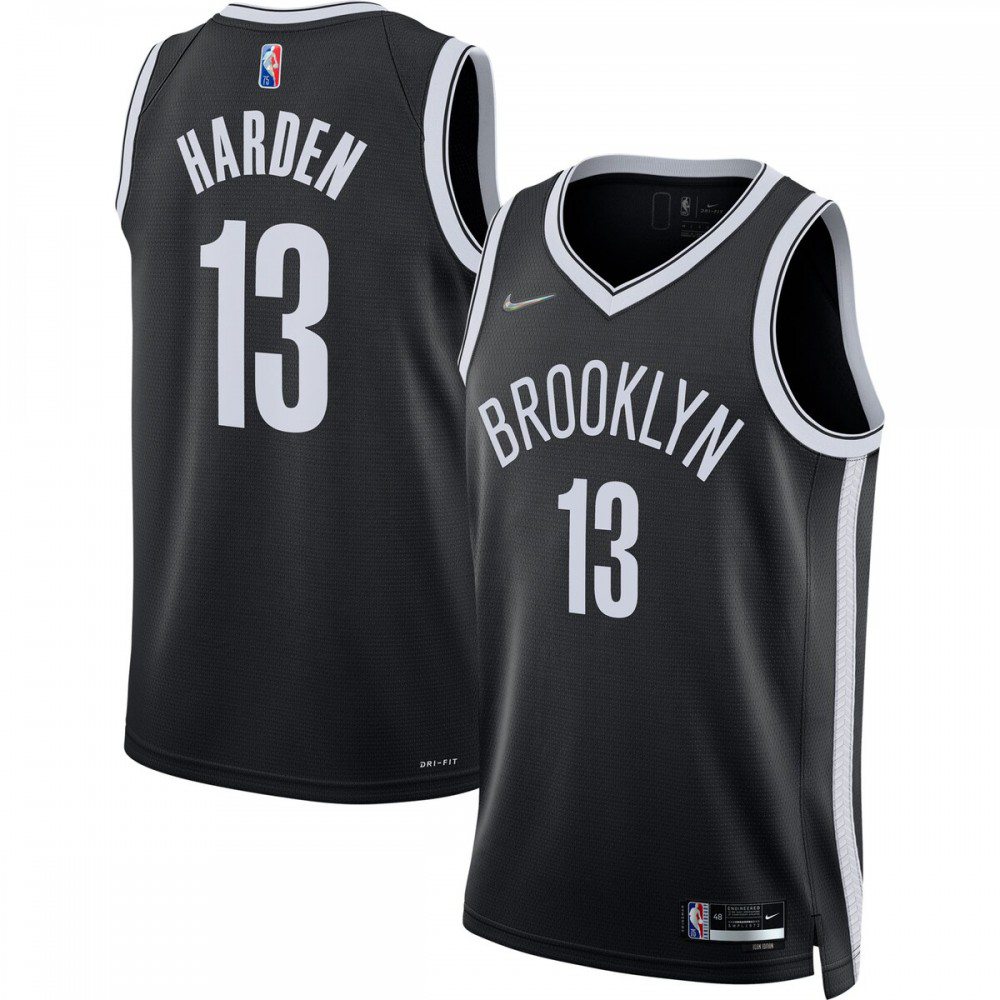 James Harden Brooklyn Nets 2021/22 Diamond Swingman Jersey - Icon Edition - Black-Pro Kit Vault | Brand New 26/27 Sports Jerseys